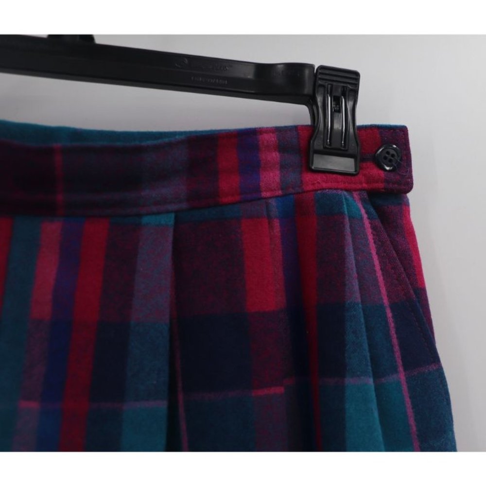 Vintage pendleton women's 10 tweed virgin wool skirt set jacket plaid pleated - Picture 3 of 13